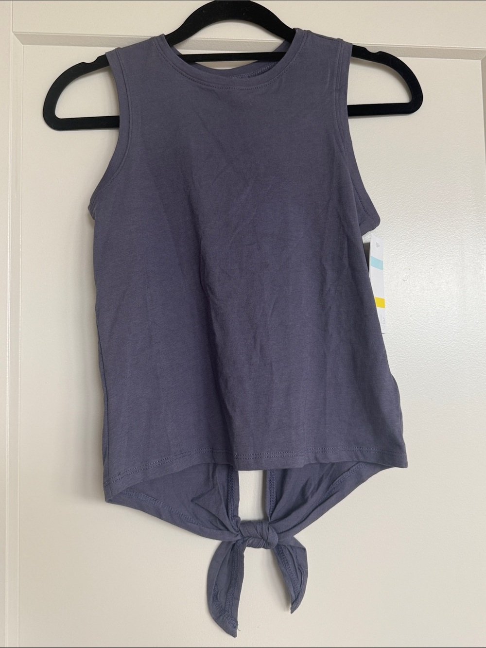 Zella Grey Stone Tie-Back Sleeveless Tank, Size XS